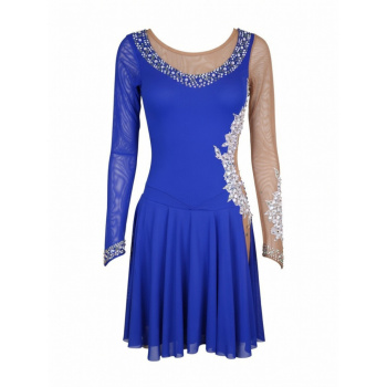 Dámske latino šaty modré skladom