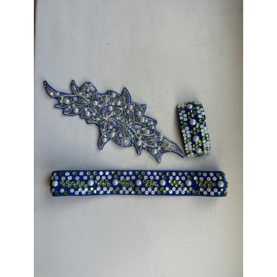 Dámske latino šaty modré skladom