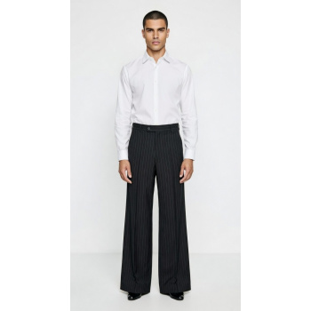 Pánske nohavice  Marco black with white stripe