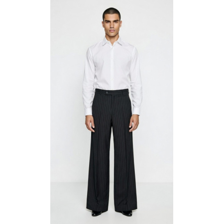 Pánske nohavice  Marco black with white stripe