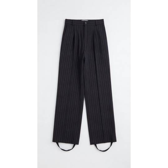 Pánske nohavice  Marco black with white stripe