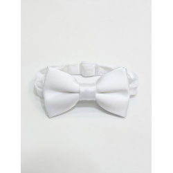 Pánsky saténový motýlik - malý, biely
