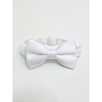 Pánsky saténový motýlik - malý, biely