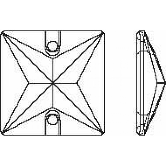 Swarovského kamienky ploché prišívané - Štvorcové